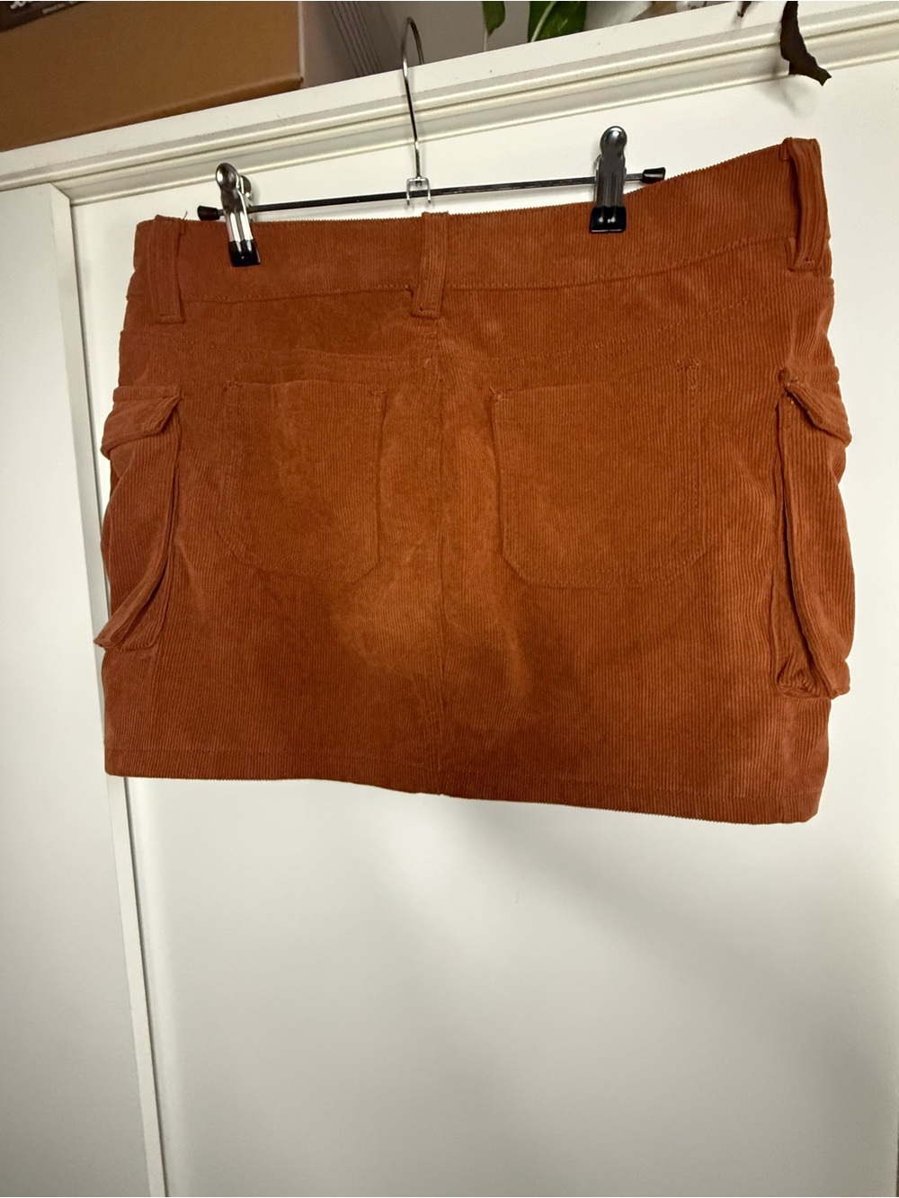 Corduroy Mini Skirt in Rust